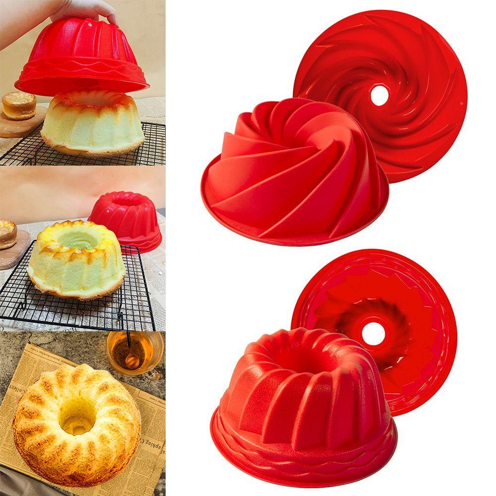 Solighter 3D Bulat Cyclone Spiral Baking Alat Dekorasi Kue Jelly Dome Mousse Molds