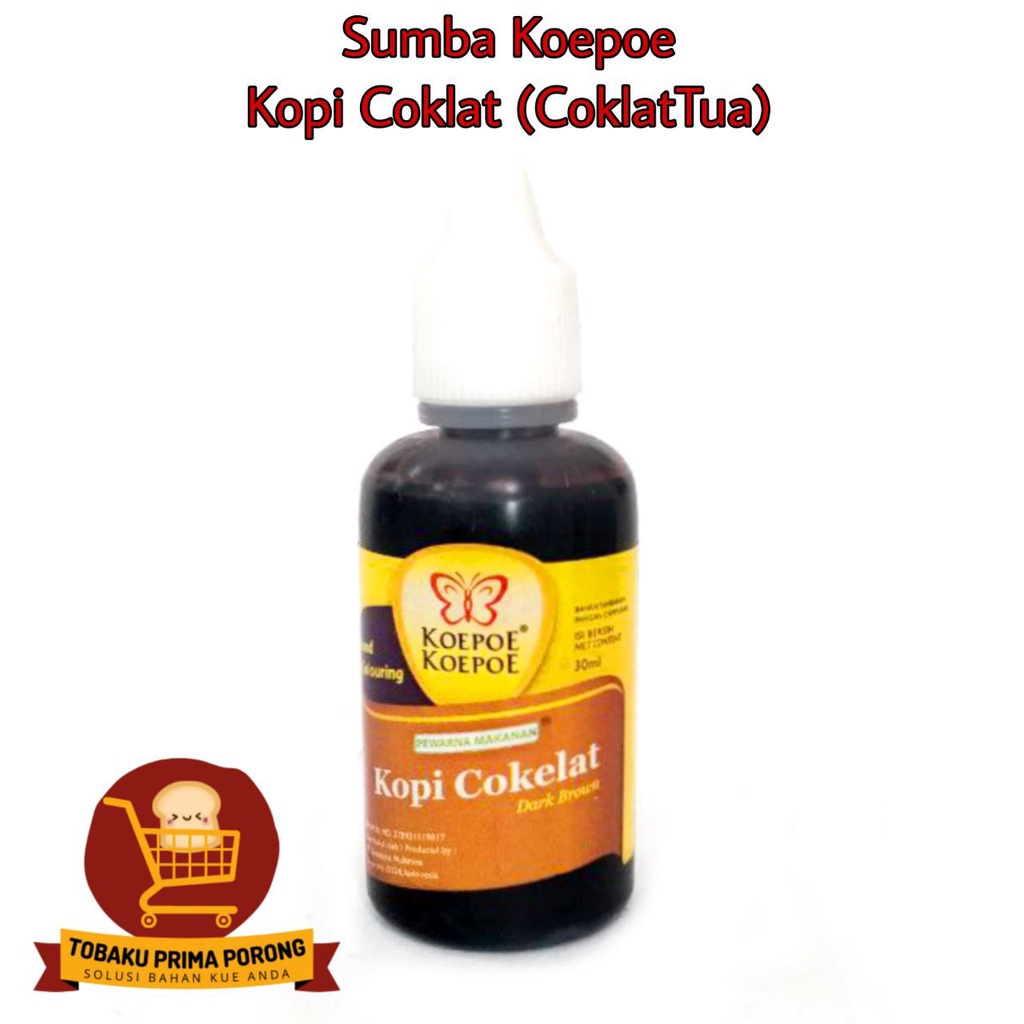 

PEWARNA KOEPOE KOEPOE KOPI COKLAT 30ML - SUMBO KOEPOE WATER BASE - PEWARNA MAKANAN - FOOD COLOURING