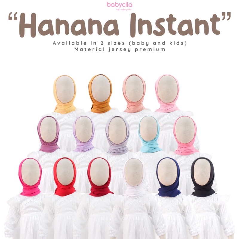 Babycila Hanana Hijab Segitiga Instan Anak Jersey premium