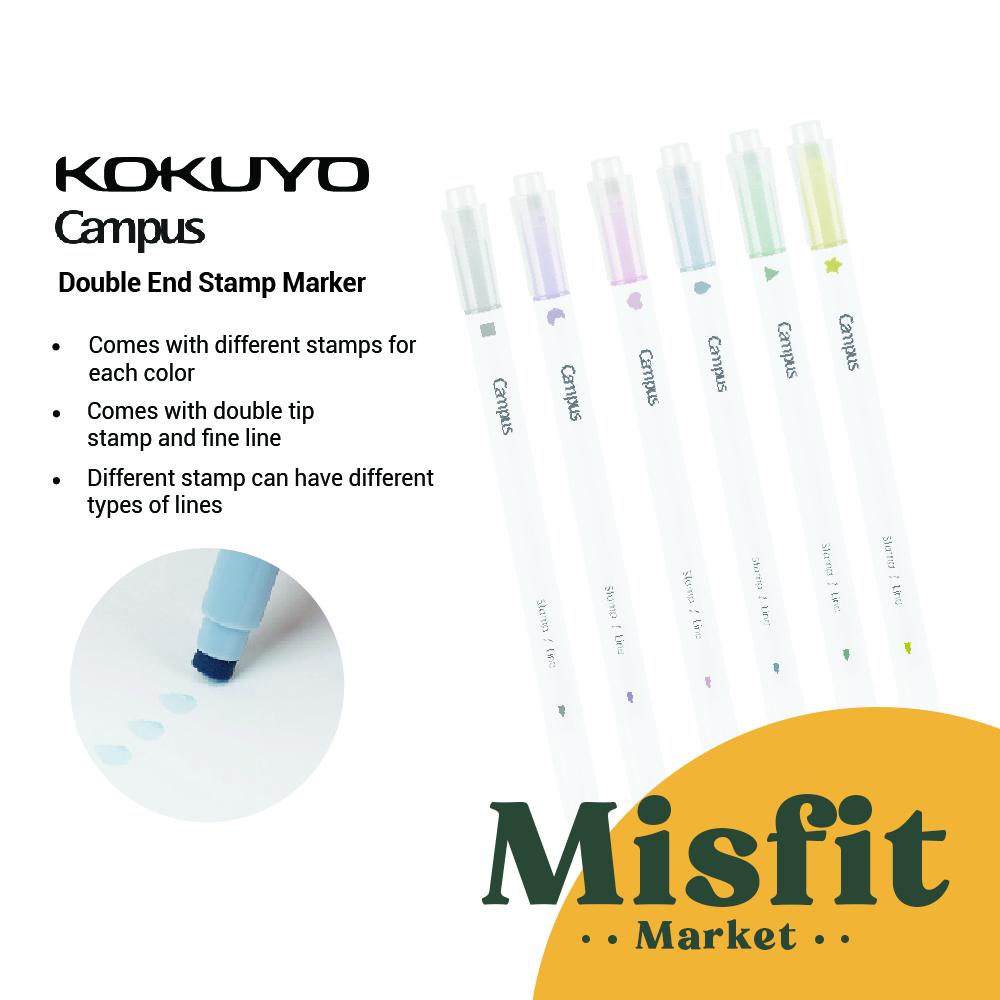 

Kokuyo Campus Double End Stamp Marker Stempel Highlighter Icon Lucu Unik Aethetic Estetik