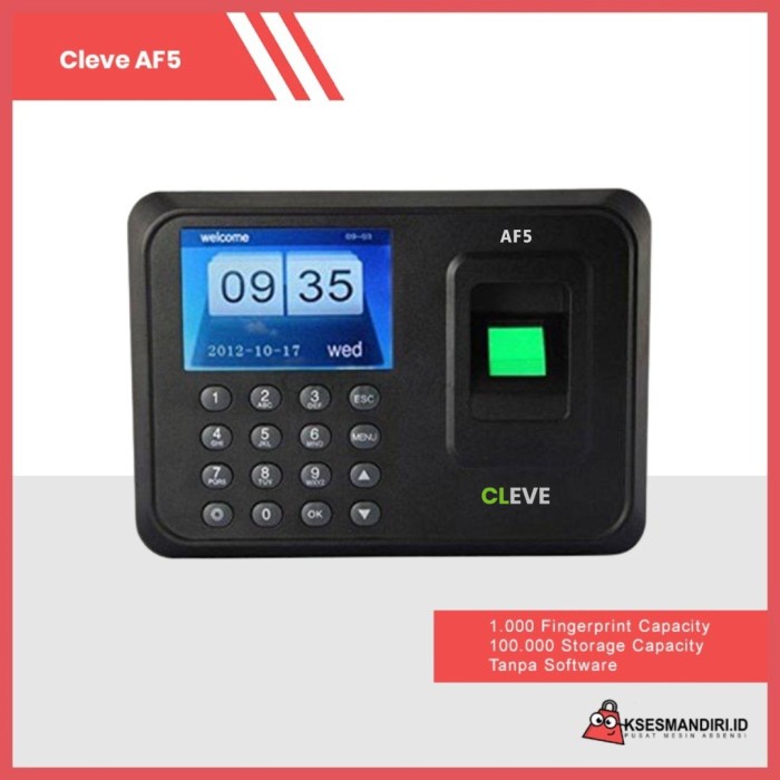 

Premium Mesin Absensi Fingerprint Cleve Af5 Tanpa Software / Ssr