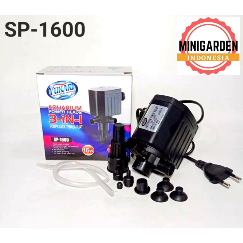 POWER HEADS 3IN1 YUKARI SP-1600 POMPA AIR CELUP FILTER AQUARIUM