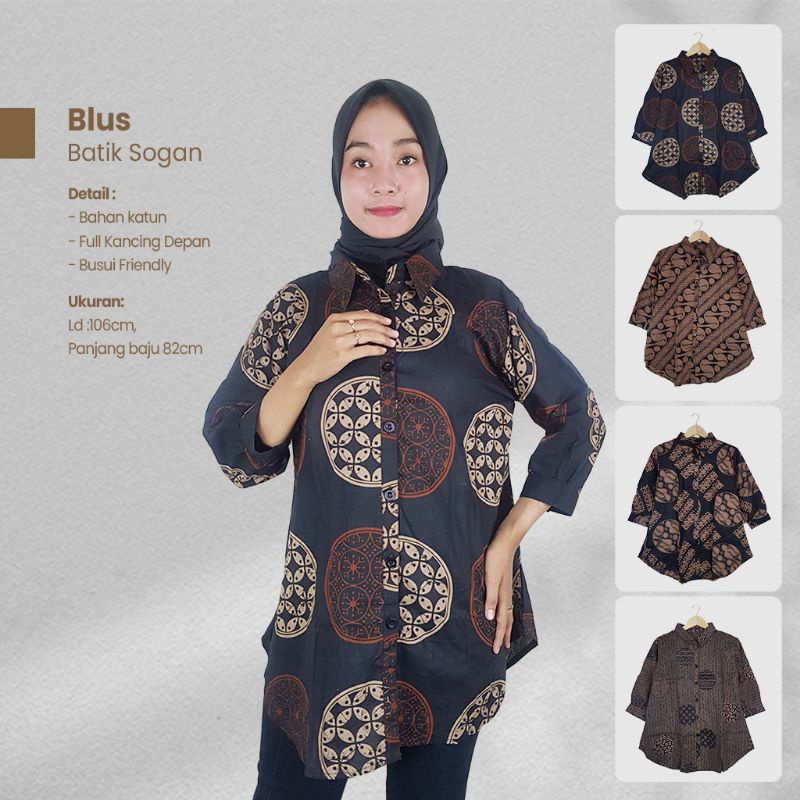 Blus Batik Sogan - Naira Batik