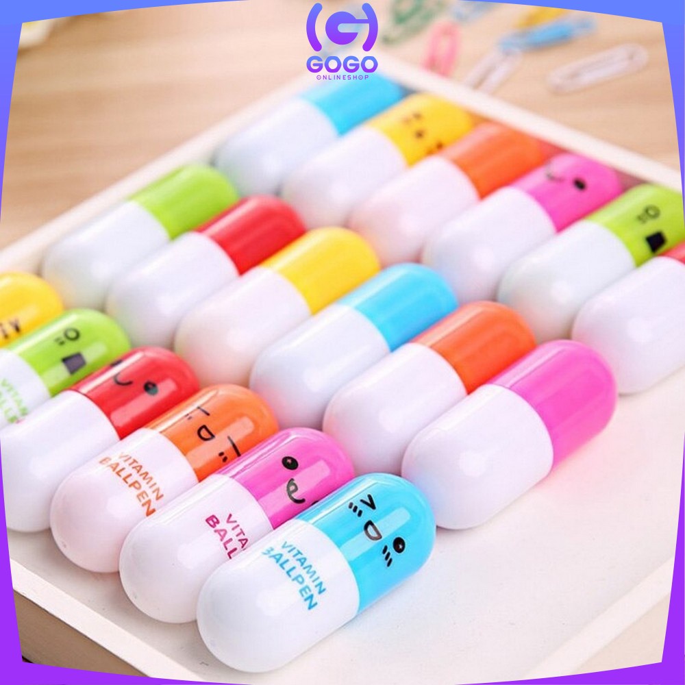 GOGO-A4 Pulpen Emoticon Vitamin / Pen Unik / Pena Kapsul / Pulpen Stationary Souvenir Pernikahan