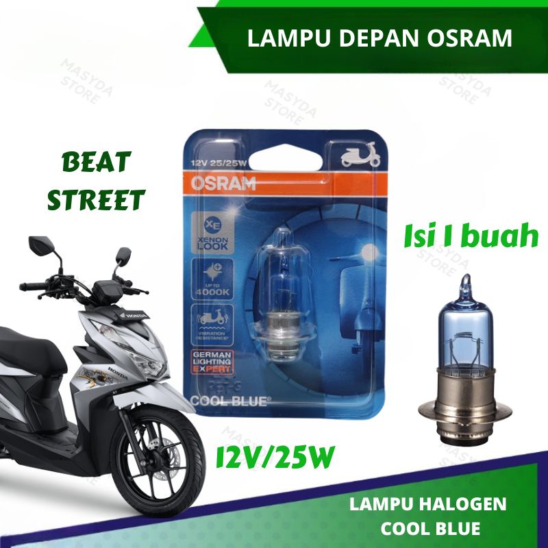 BOHLAM LAMPU DEPAN OSRAM MOTOR BEAT STREET COOL BLUE H6 M5 ORIGINAL OSRAM