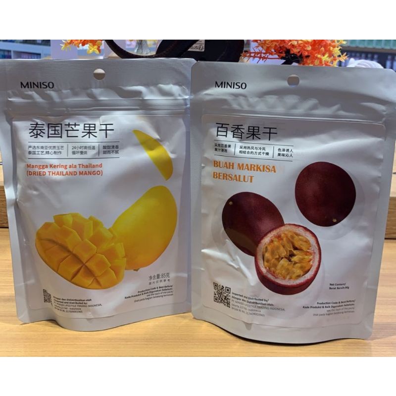 Miniso Dried Thailand Mango Mangga Kering ala Thailand & Markisa Bersalut