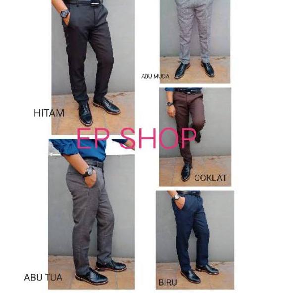 Terbaru Celana kerja pria slimfit slim fit celana formal slimfit slim fit hitam navy abu coklat