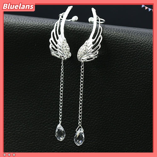Anting Stud Tanpa Tindik Bentuk Sayap Malaikat Model Hollow