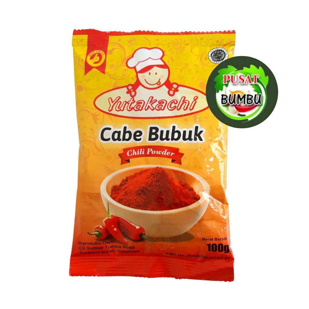 Cabe Bubuk 100 Gram Yutakachi / bubuk cabe 100gr giling halus / bubuk cabai 100g / Pusat Bumbu