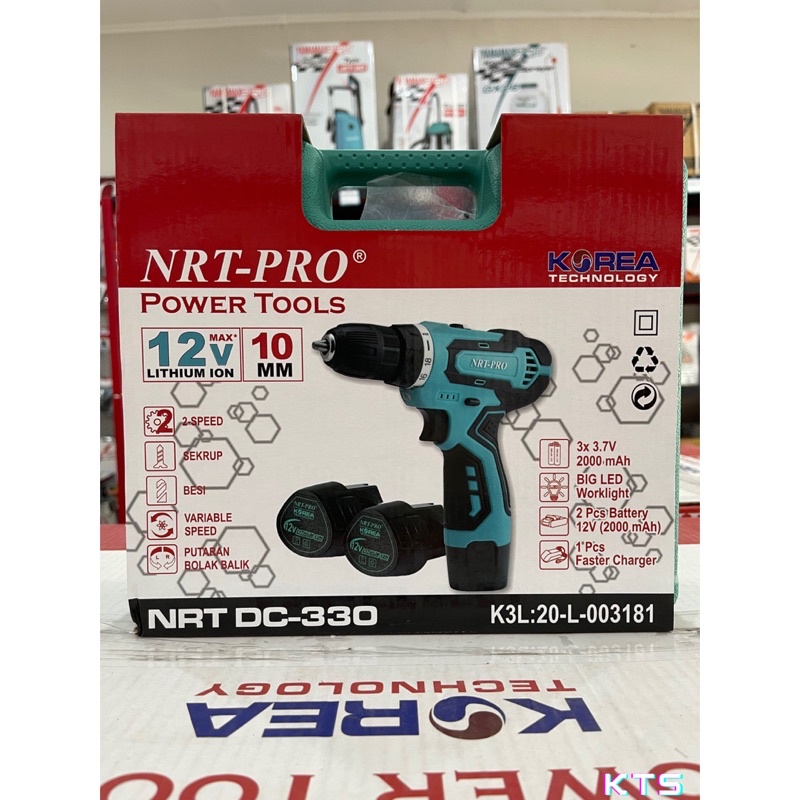 MESIN BOR BATERAI 10MM NRT PRO DC-330 HD