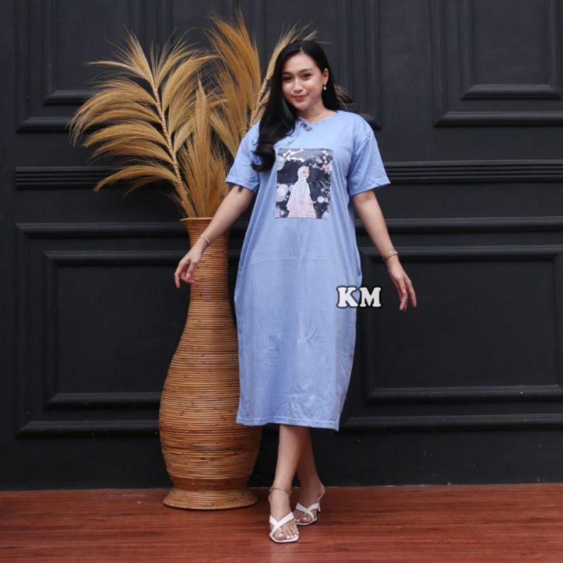 DASTER KAOS JUMBO KEKINIAN KARAKTER LENGAN PENDEK BUMIL HOMEDRESS WANITA TERMURAH