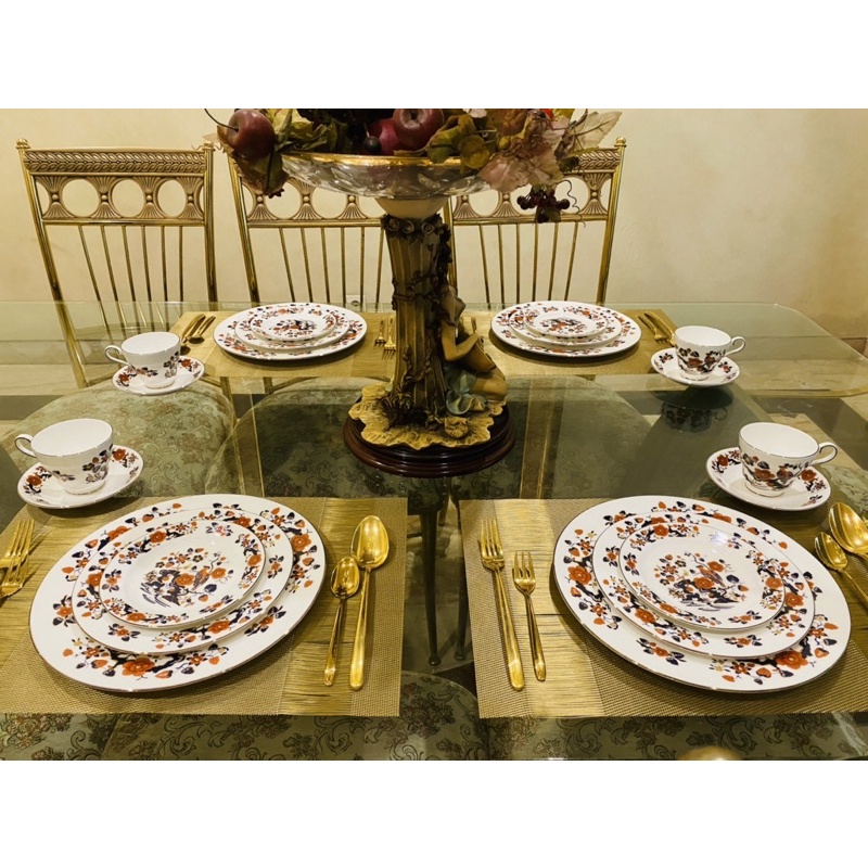 Dinner Set Aynsley England Bird Of Paradise Mewah Cantik - Piring Set