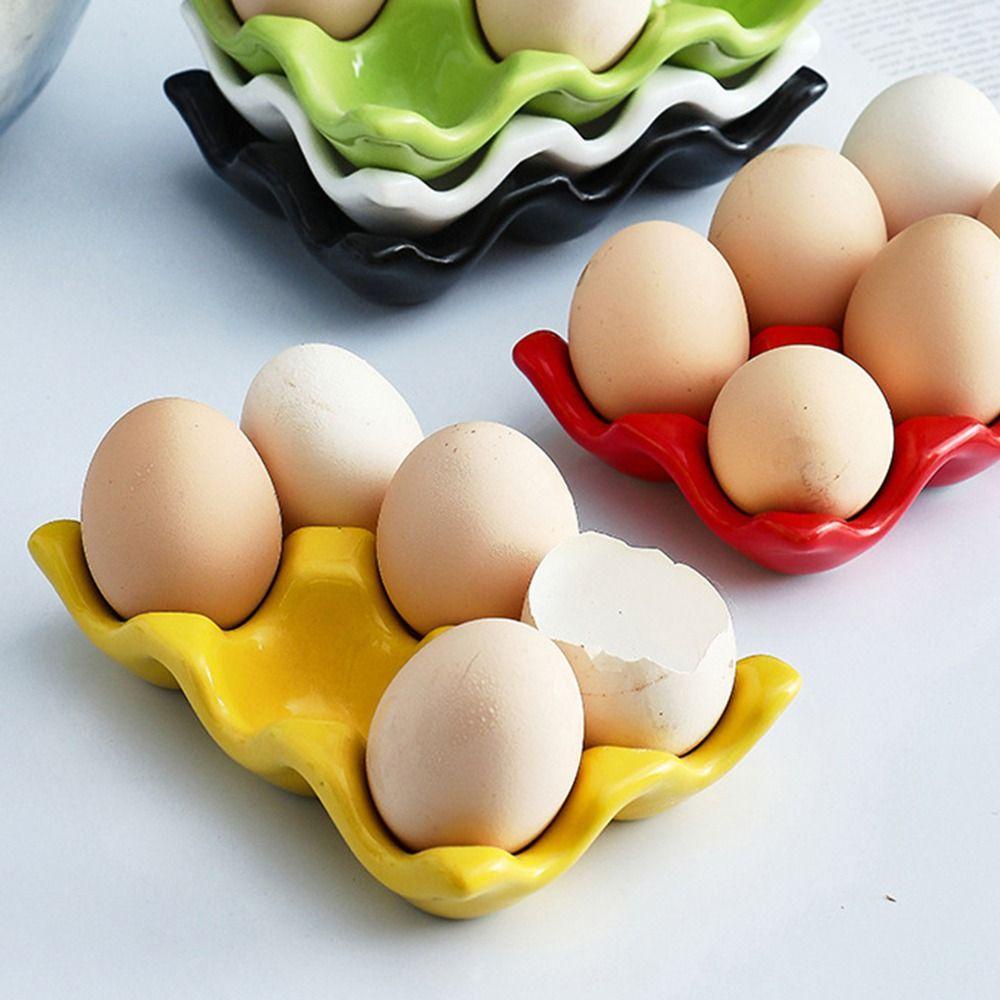 【 ELEGANT 】 Eggs Tray Christmas DIY Porcelain Telur Rebus Dekorasi Rumah Rak Penyimpanan Keramik