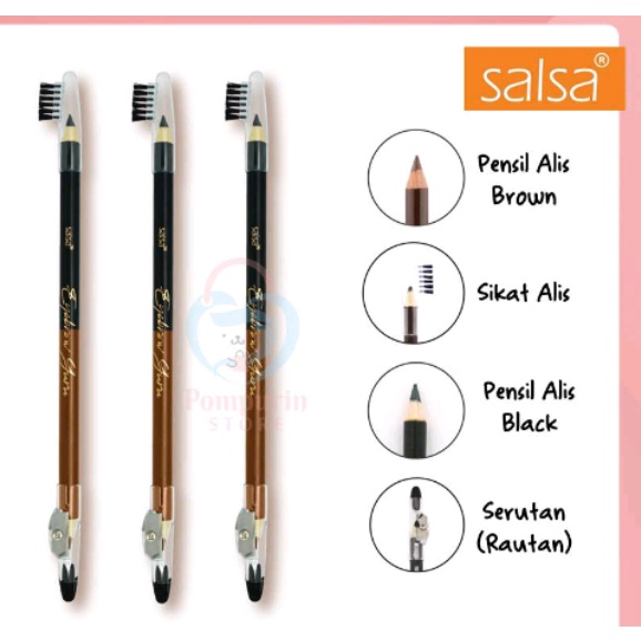 SALSA PENSIL ALIS 4 IN 1 HITAM EYEBROW GURU