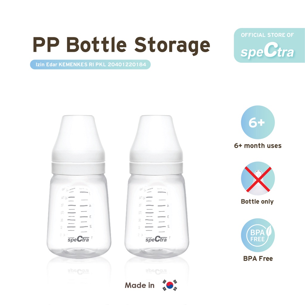 SPECTRA BABY BOTTLE PP STORAGE 160ML TANPA DOT 2PC / BB003