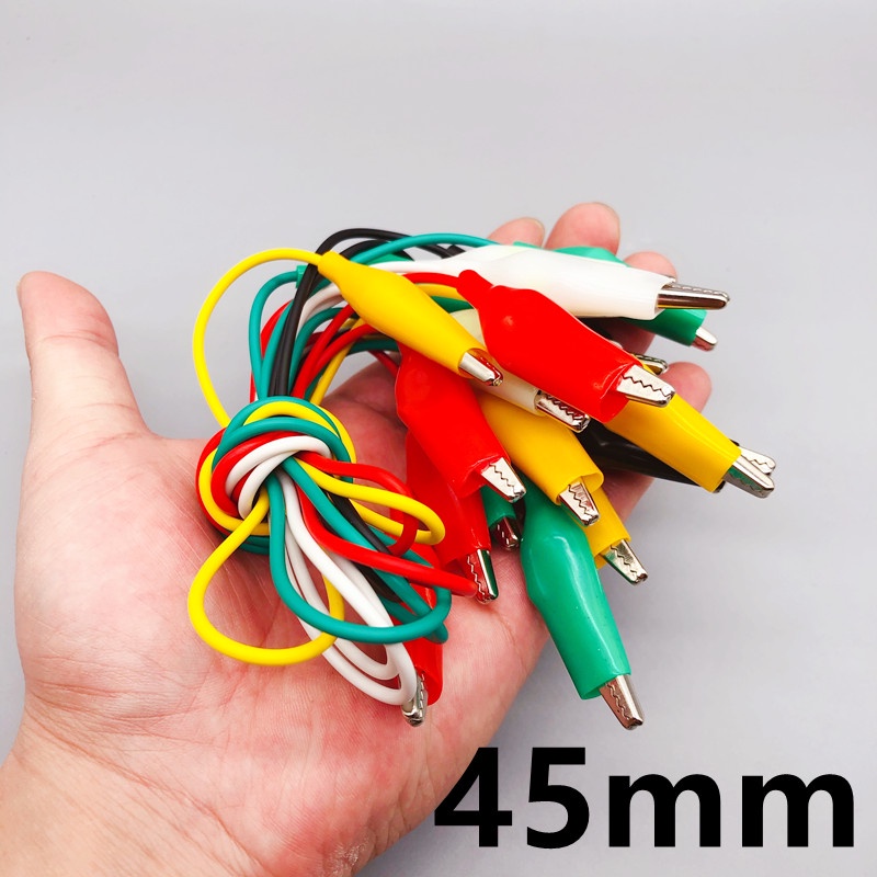 Penjepit Jepitan Jumper buaya Aligator Crocodile Clip Cable Warna Warni Set Isi 10 Kabel