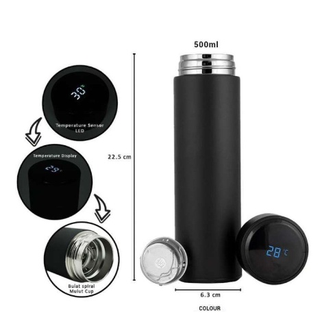 BOTOL MINUM THERMOS TUMBLER PENGUKUR SUHU PANAS DAN DINGIN