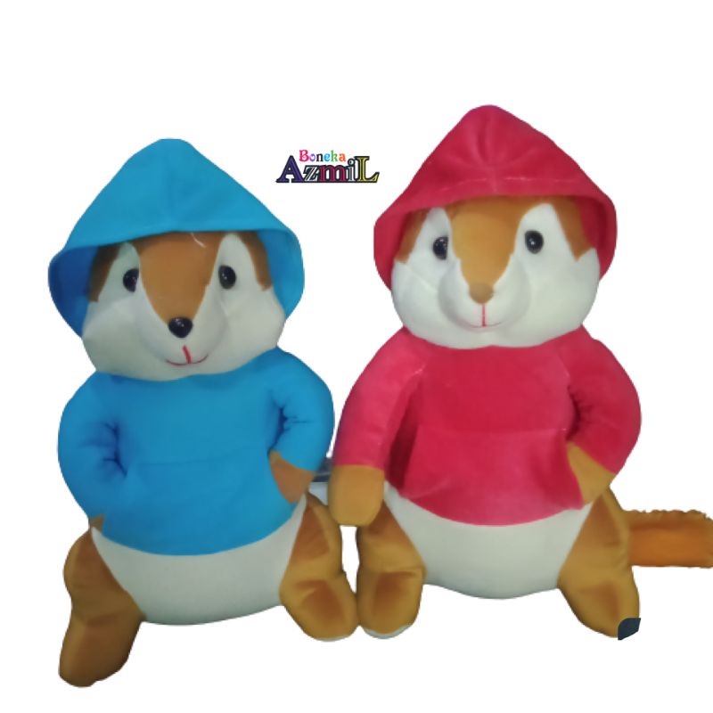 Boneka tupai bajing baju ukuran 40 cm