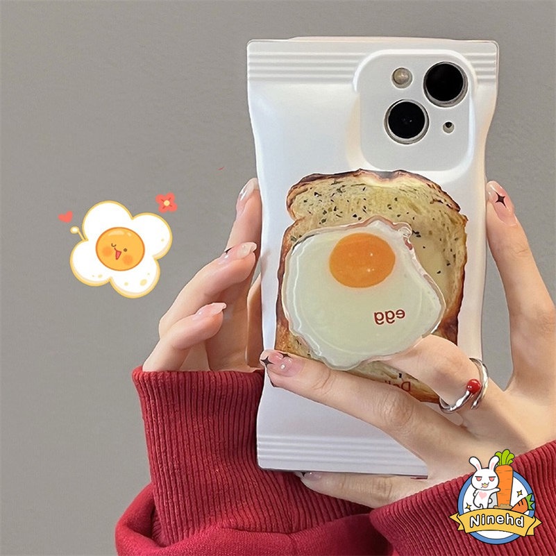 Soft Case Silikon Motif Kartun Telur Goreng Untuk iPhone 14 13 12 11 Pro Max X Xr Xs Max 8 7 6 6s Plus