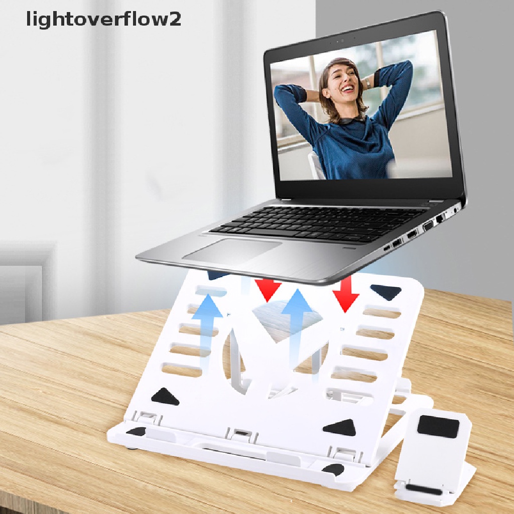 (lightoverflow2) Stand Holder Laptop / Handphone Model Lipat Rotasi 360 Derajat (ID)