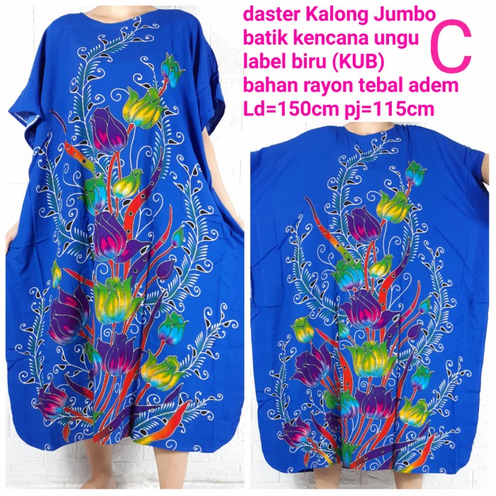 Aman Daster Kalong Jumbo Batik Kencana Ungu Asli Label Biru Kub Part 2 Promo