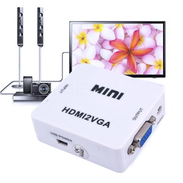 6.6 Promo &gt;&gt; HDMI2VGA Converter HDMI To VGA Mini Adapter HD Video 1080P Grosir