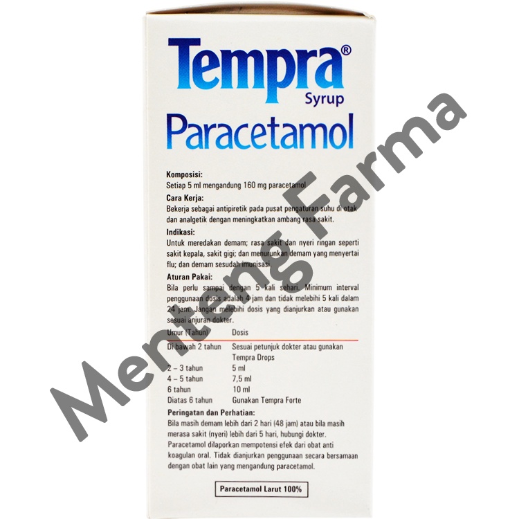 Tempra Syrup 60 mL - Pereda Demam dan Nyeri Khusus Anak-anak