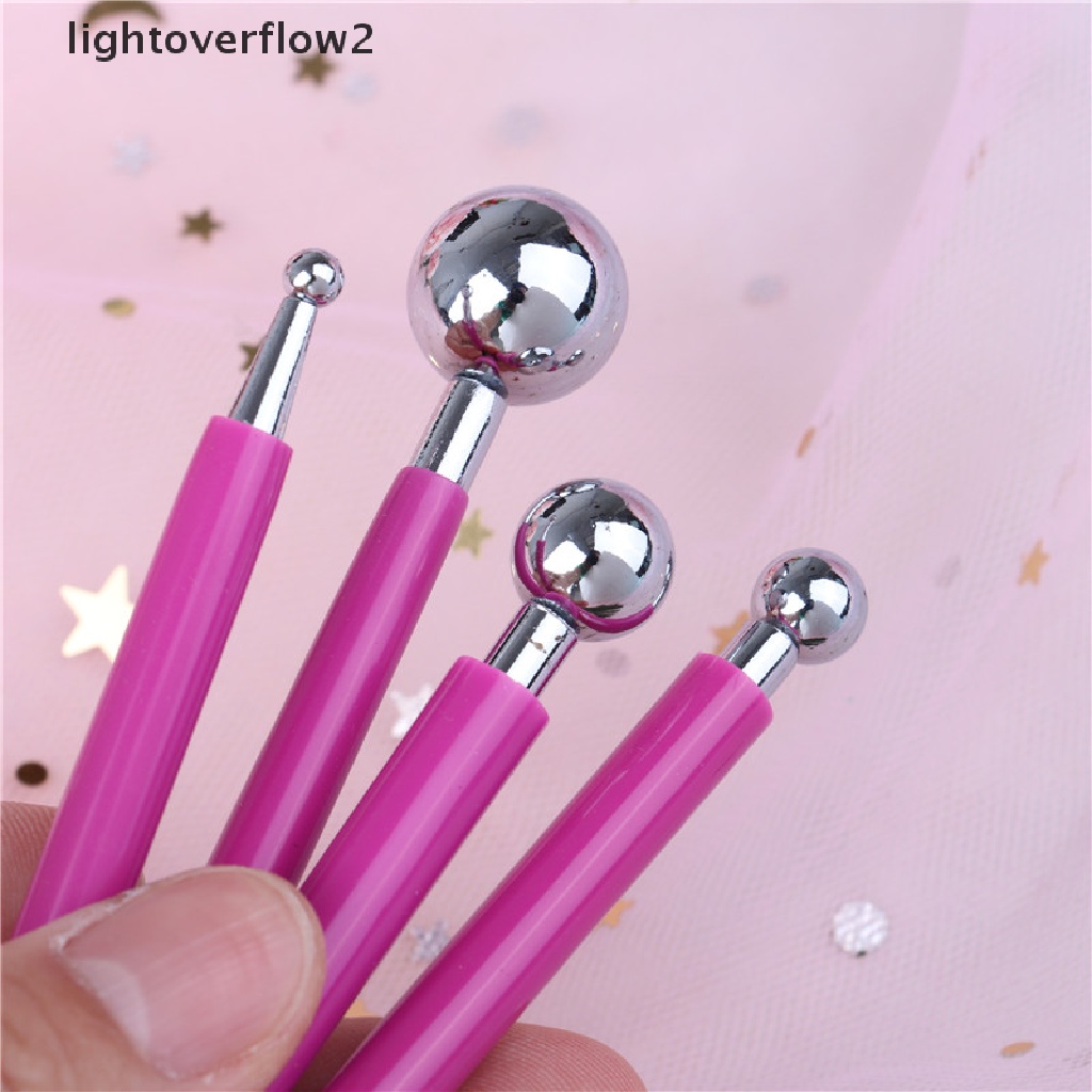 (lightoverflow2) 4pcs Pena Ukir Fondant / Gula Bahan Metal Untuk Dekorasi Kue (ID)