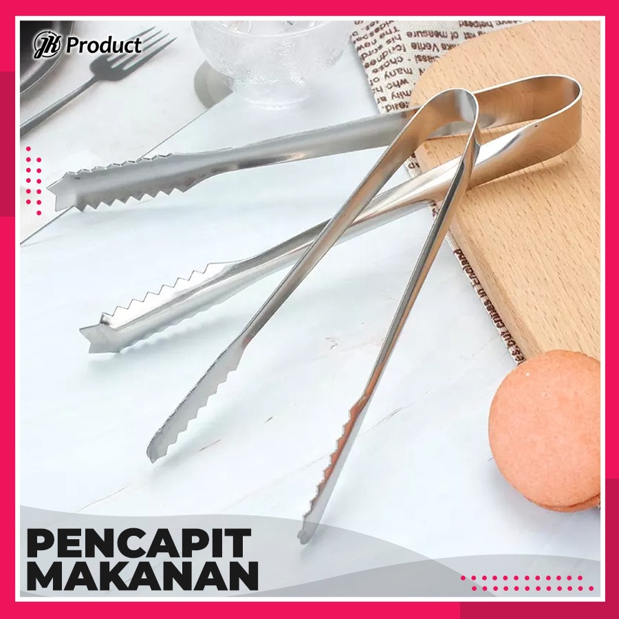 Capitan Jepitan Gorengan Makanan BBQ Es Batu Capit Stainless Steel Serbaguna Kecil Gerigi