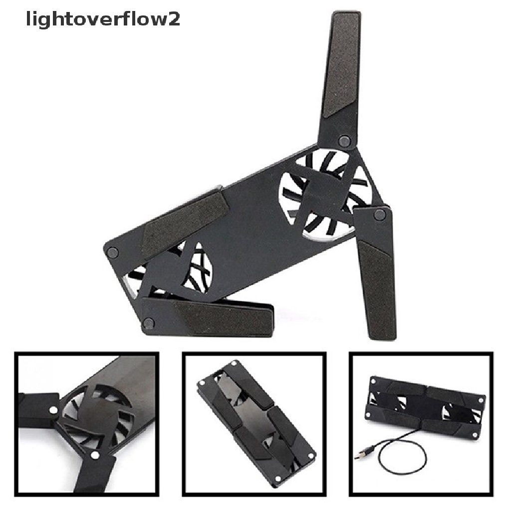 (lightoverflow2) Kipas Angin Lipat Mini Tenaga USB Bentuk Gurita Untuk Laptop 7 &quot;- 15&quot;