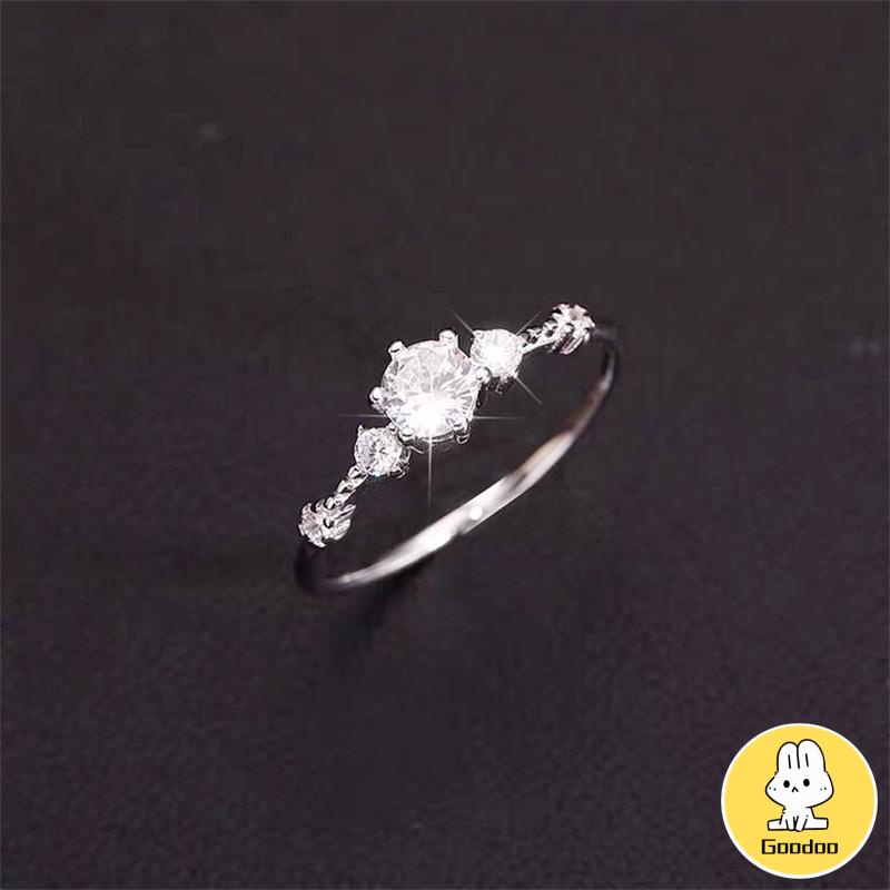 Cincin Korea Berlian Simple Adjustable Cincin Model Terbuka Desain Wanita Hadiah Aksesoris Fashion -Doo