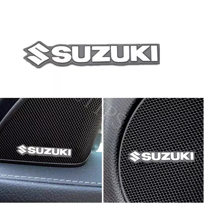 4pcs Stiker Badge Mini Bahan Alloy Untuk Speaker Mobil Mitsubishi Ford Suzuki