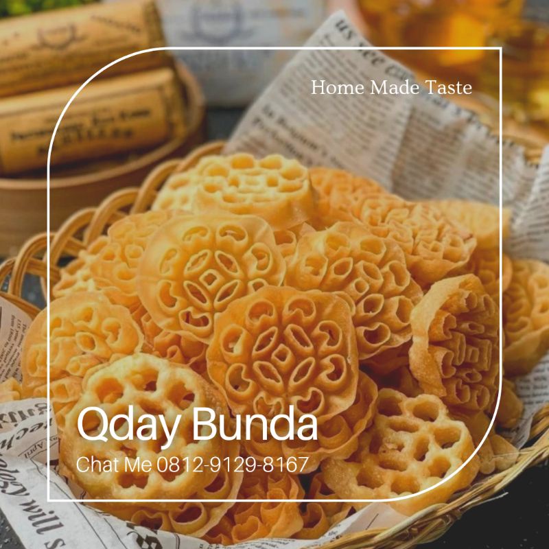 

KEMBANG GOYANG HOME MADE BY QDAY BUNDA KUE KERING 500 GRAM