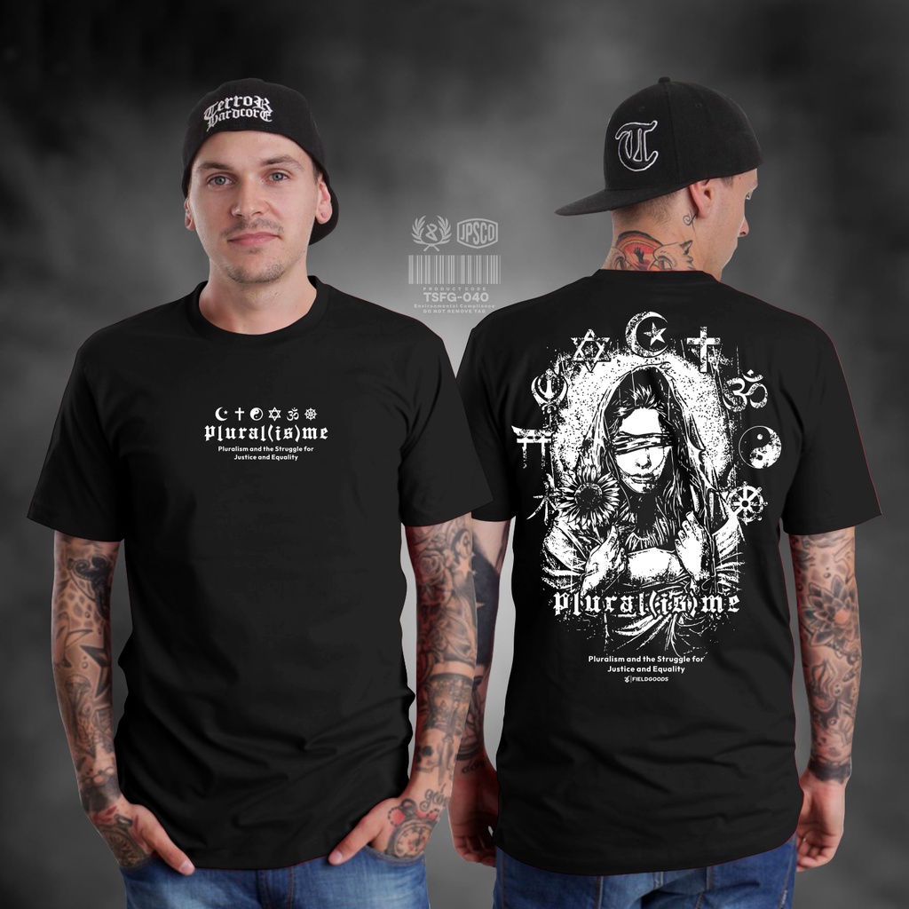 KAOS PLURALISME PAKAIAN PRIA HITAM KAOS HUMANITY