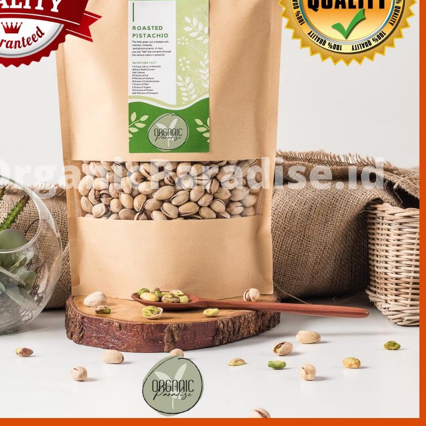 

FREE ONGKIR!Kacang Pistachi / Kacang Fustuk / Roasted Pistachio 500 gr Premium Organic Paradise|KD1