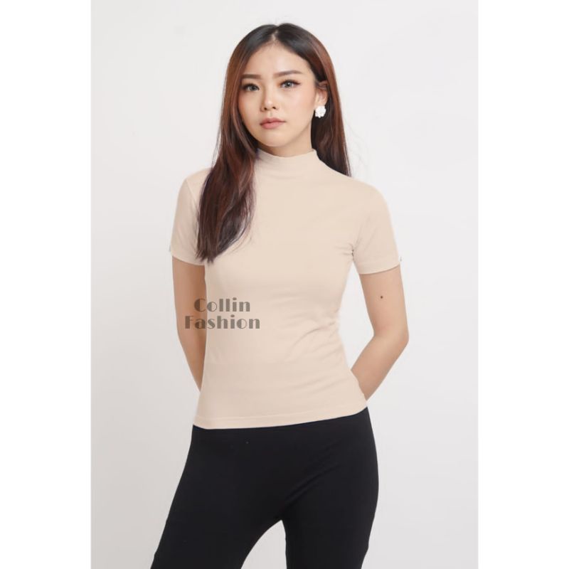 New - 304 Atasan Wanita Premium / Atasan Wanita Turtle Neck Lengan Pendek