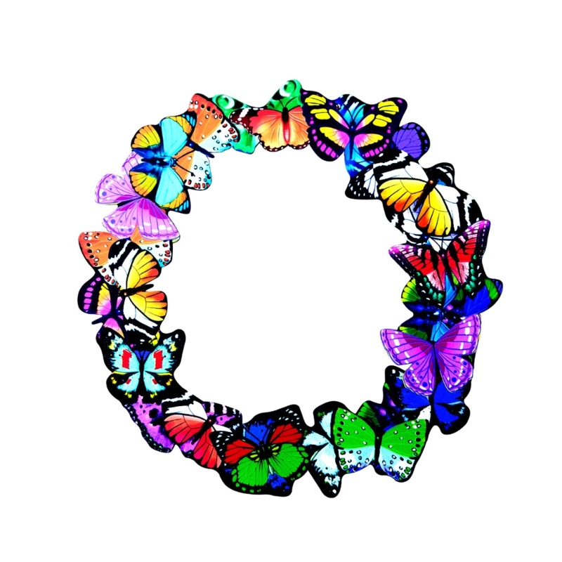 Karangan Bunga Butterfly Garland Model Gantung Bahan Metal Untuk Dekorasi Dinding Depan Pintu
