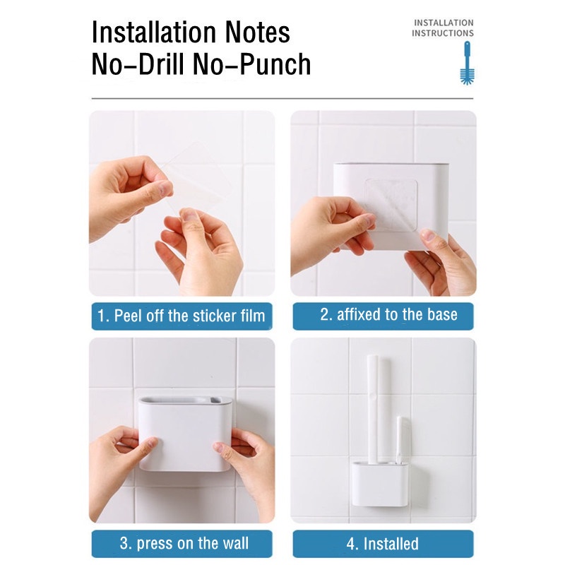 Set Sikat Toilet Bahan Silikon Flexible Dengan Holder