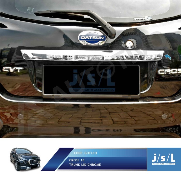 [BAYAR DIRUMAH] Jsl Lis Bagasi Belakang Datsun Cross Trunk Lid Chrome / Perlengkapan Variasi Mobil M