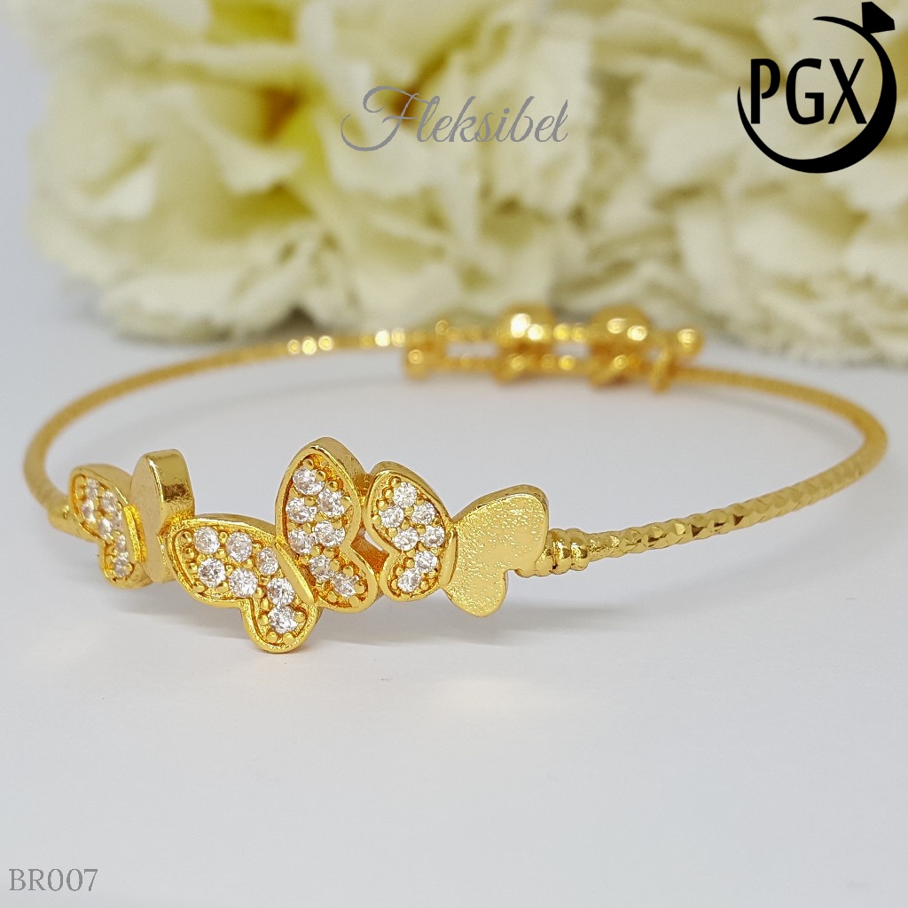 PGX Gelang Bangle Fleksibel Perhiasan Xuping Lapis Emas - BR007