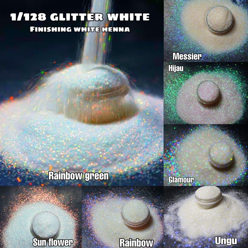 [GLITTER PUTIH 1/128 ] /128 glitter bubuk white 1/128/ glitter bubuk halus kilau / glitter kerajinan