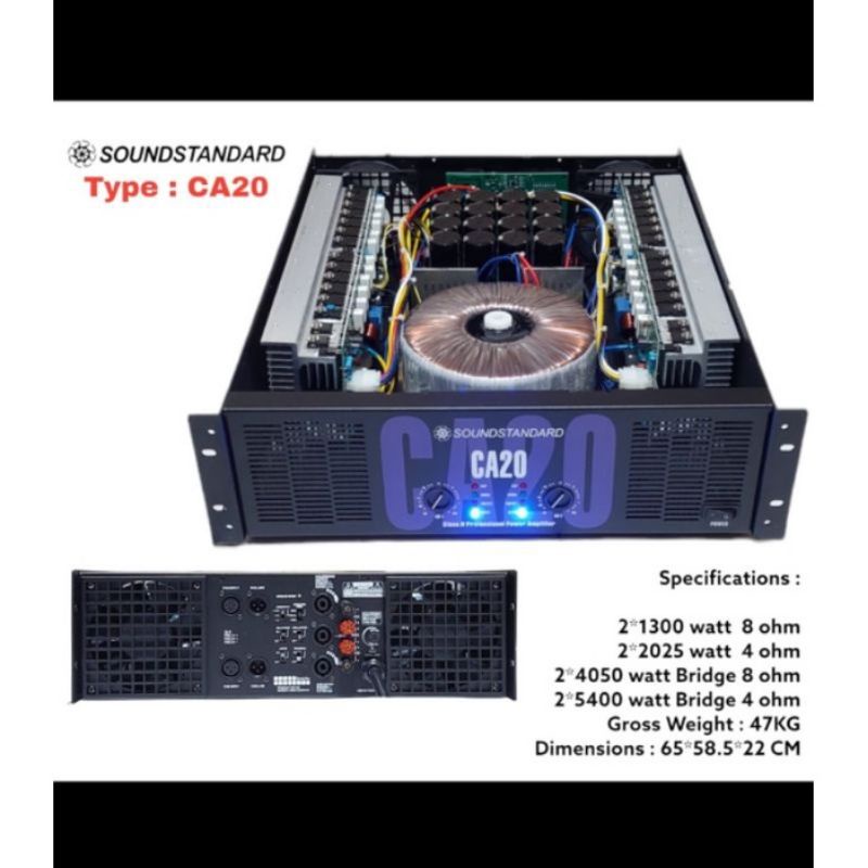 Power Amplifier CA 20 Soundstandart Original Power Ca 20 Sound standart CA 20 Power 2 channel CA20