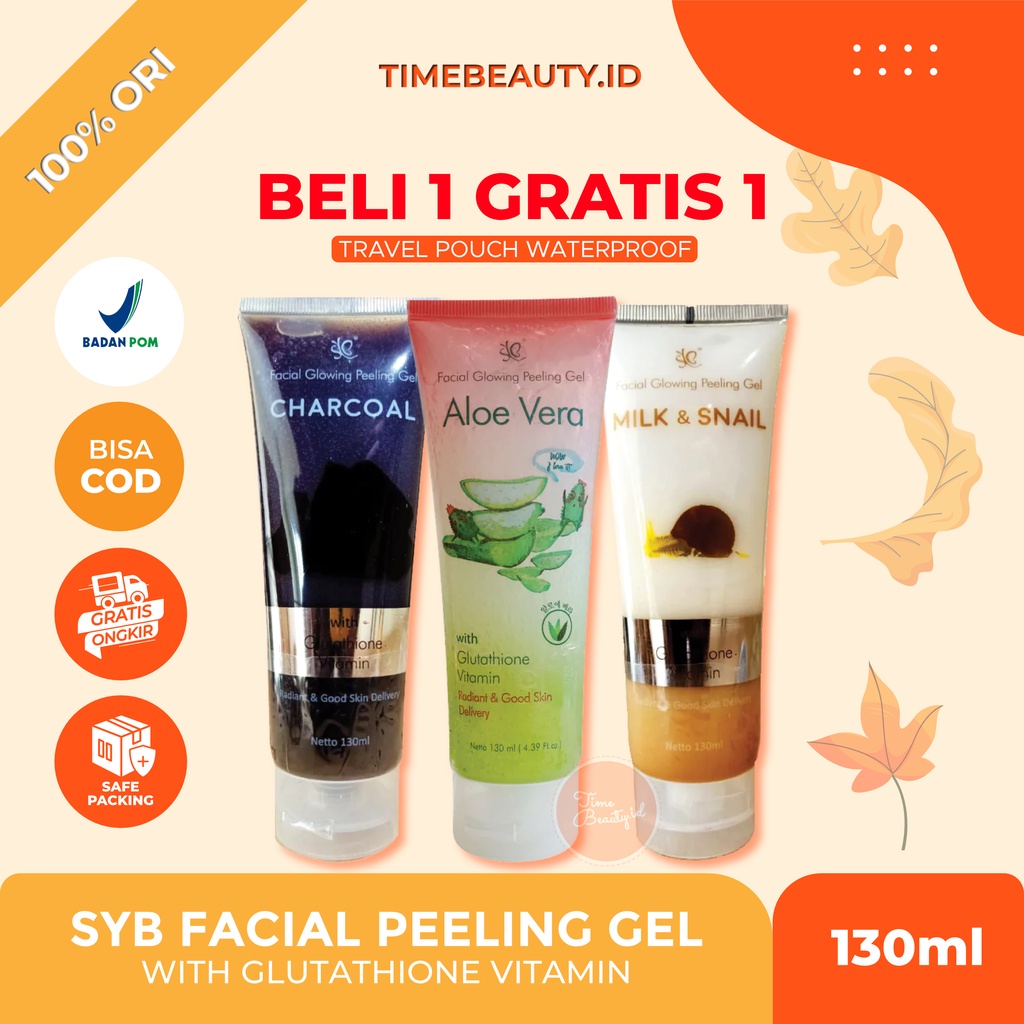 SYB ALOEVERA FACIAL GLOWING PEELING GEL SBY FACIAL GLOWING PEELING GEL CHARCOAL SBY FACIAL GLOWING PEELING GEL MILK SNAIL BY SYB ORIGINAL BPOM