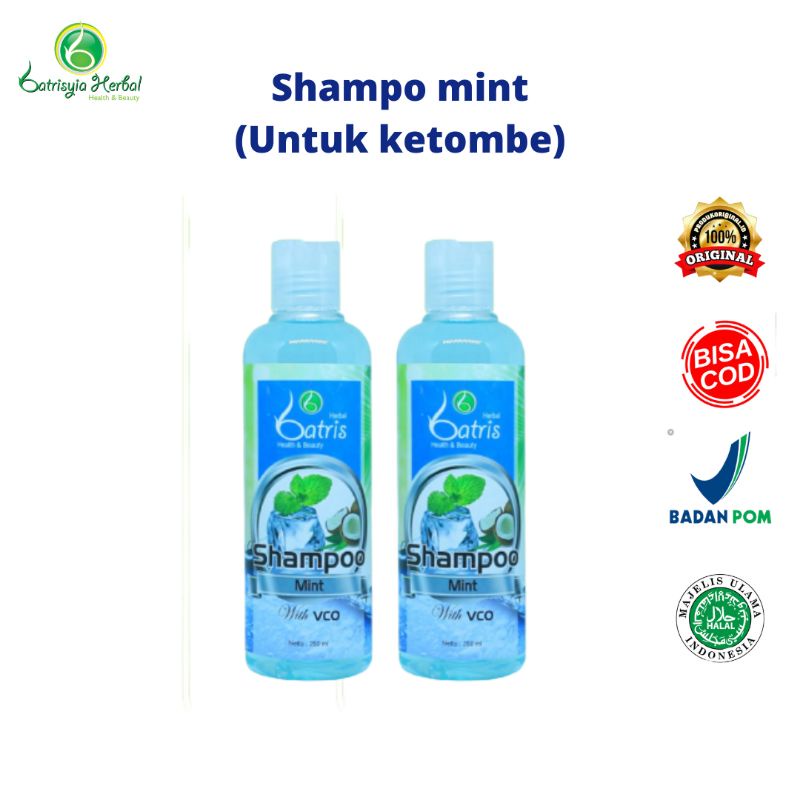 SHAMPO ANTI KETOMBE AMPUH/PENGHILANG KETOMBE AMPUH/ SHAMPO KETOMBE/SHAMPO MINT BATRISYIA HERBAL