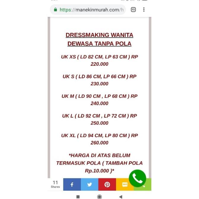 Patung Manekin Setengah Badan Wanita Busa Bisa Tusuk/Manekin Jahit