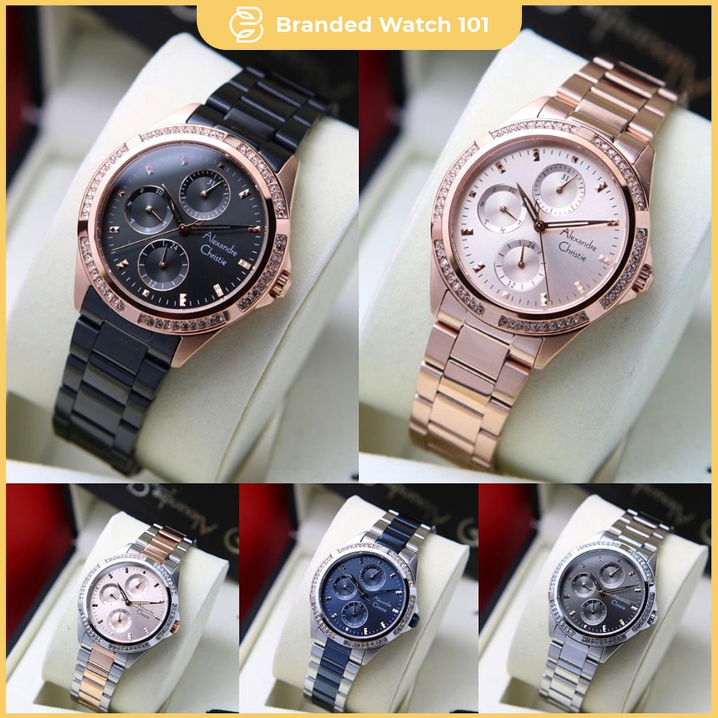 ORIGINAL Jam Tangan Wanita Alexandre Christie Stainles AC 2902 / AC2902 / 2902 Garansi Resmi 1 Tahun