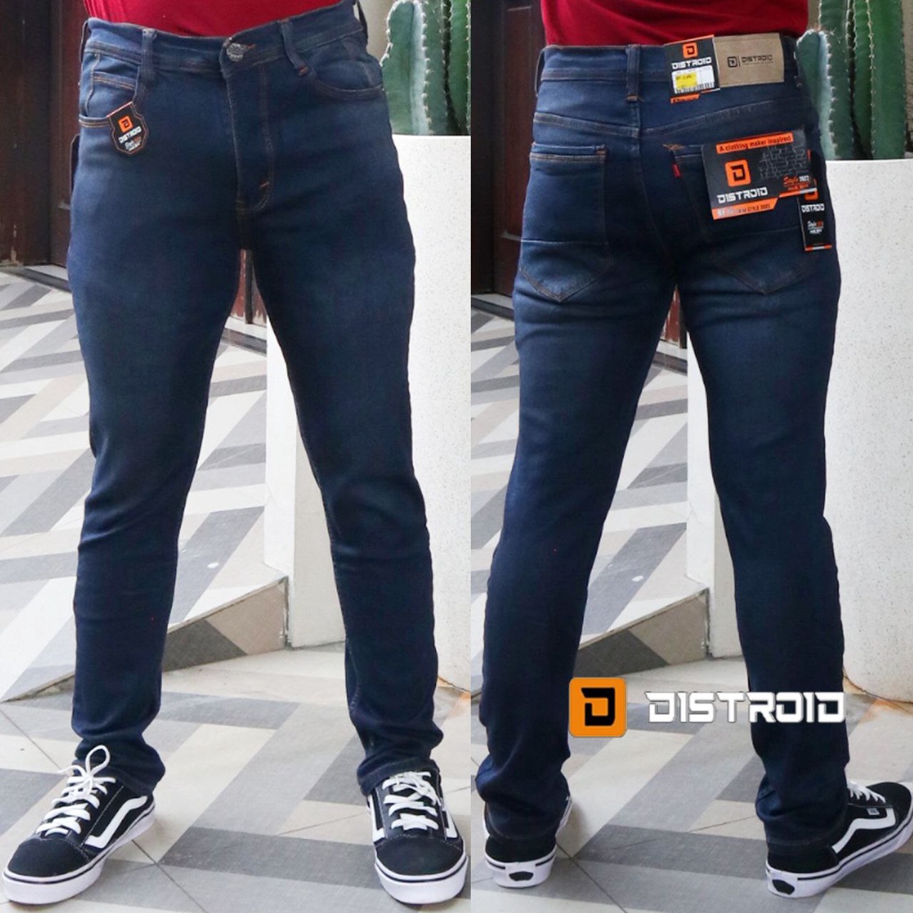 Celana Soft Jeans Panjang Pria Slimfit Snow