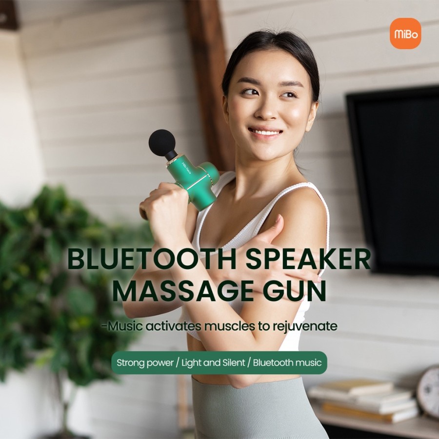 Mibo Fascia Massage Gun Mini Pro with Speaker Bluetooh Alat Pijat