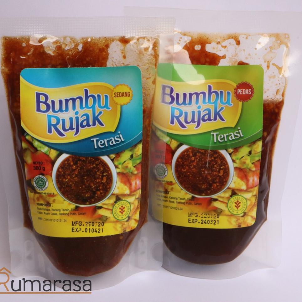 

Kekinian.. Bumbu Rujak Gula Merah Terasi / Sambal Rujak Kacang Pouch 300 gram CB0