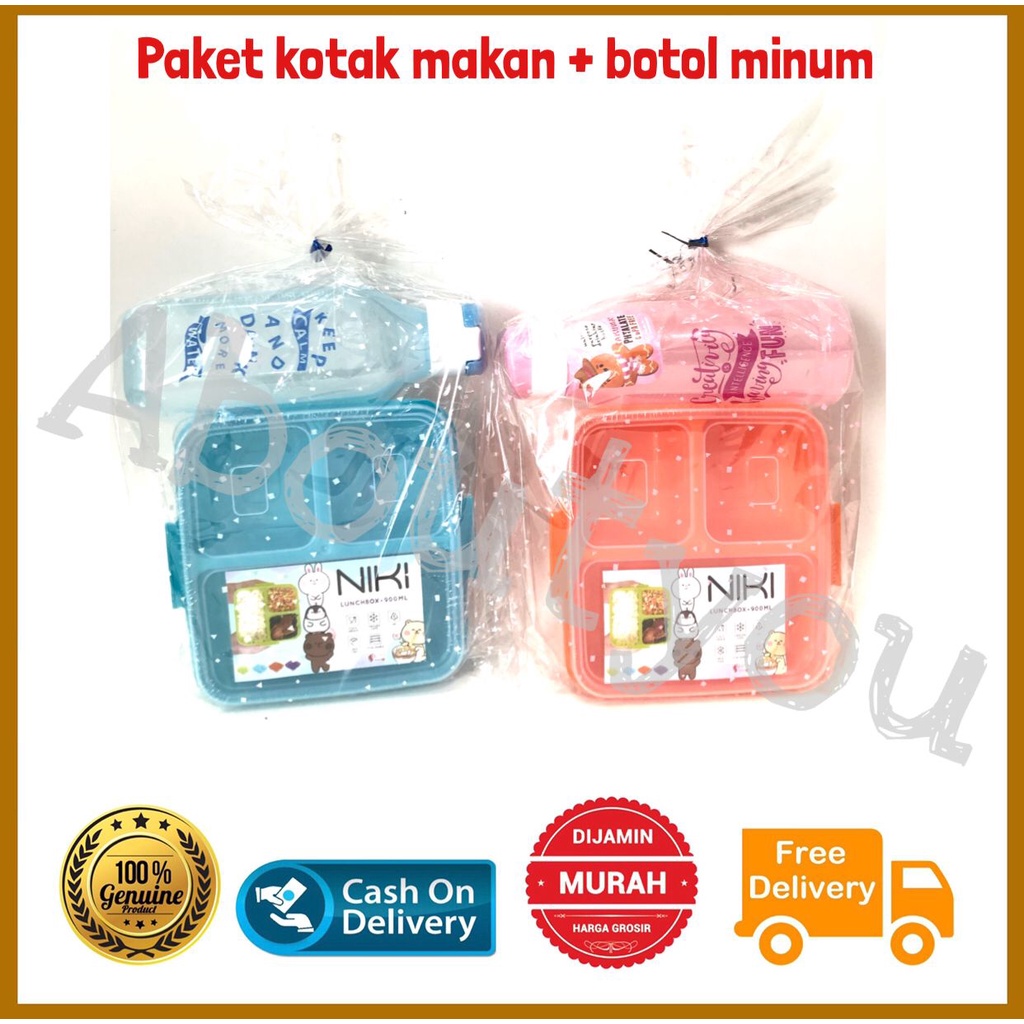

Paket Souvenir Kotak Makan Anak Set Ultah Suvenir Hampers Lunchbox PREMIUM Pack 2 in 1